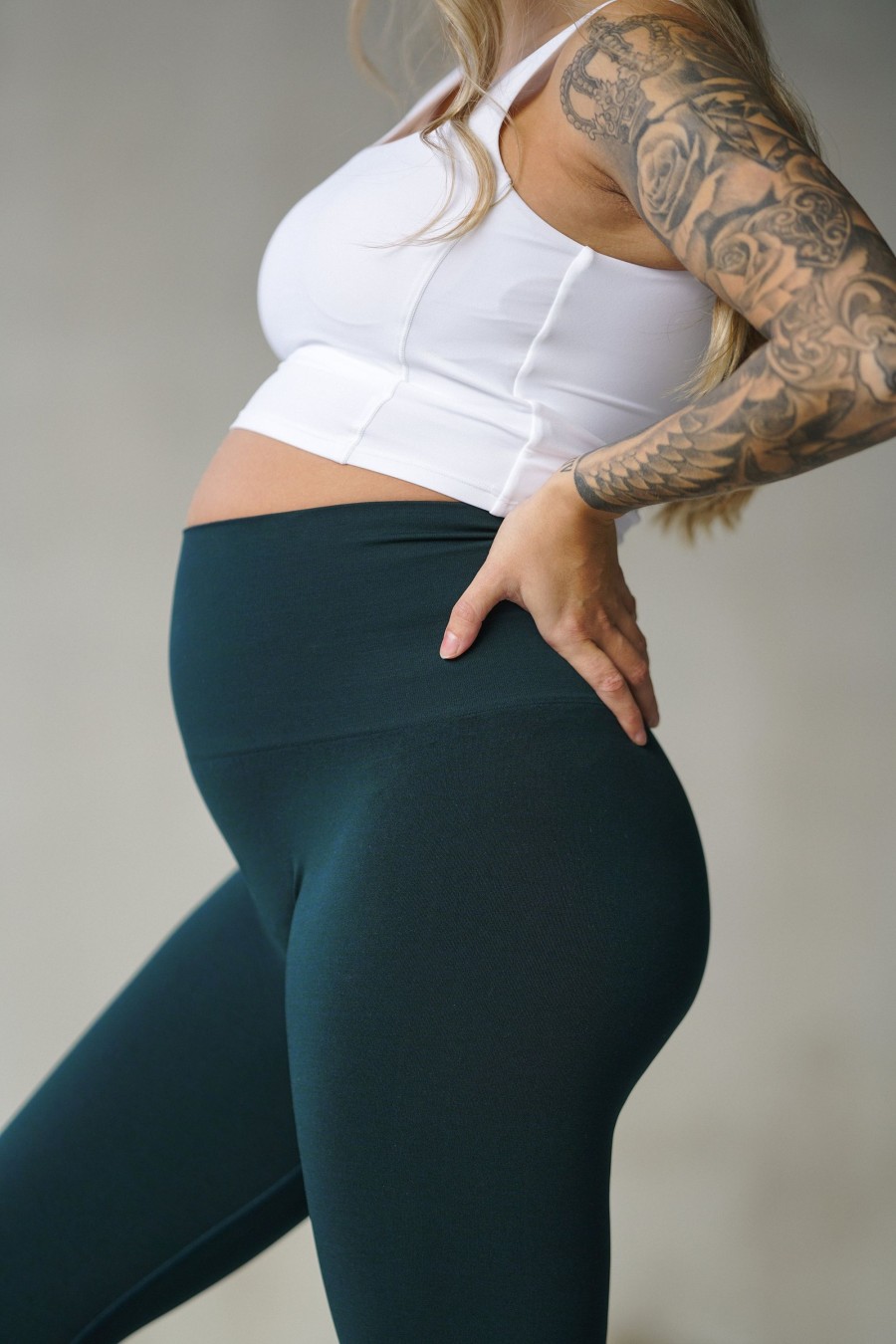 Underdeler Flex Wear | Base Maternity Tights - Sea Green